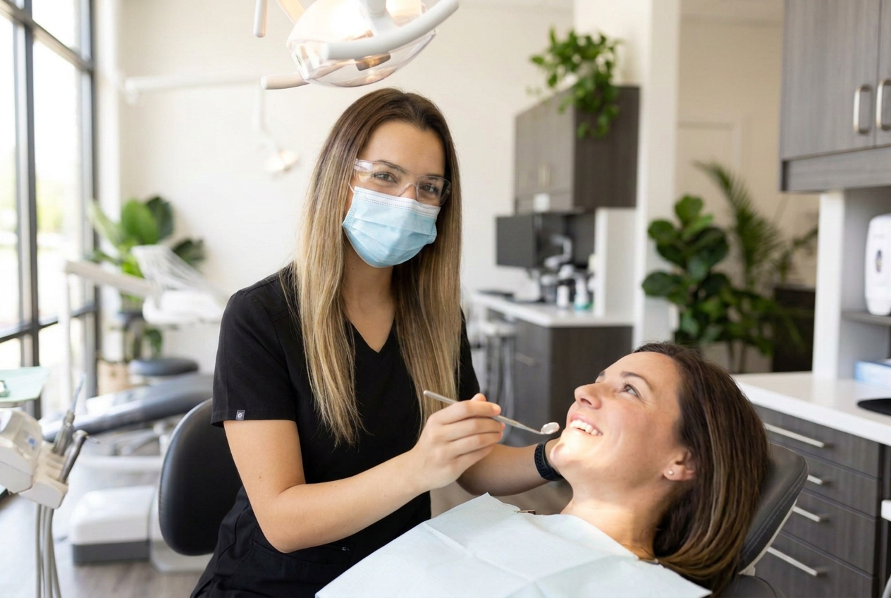 Dr. Rachel caring for a patient at Dynamic Dental in Watertown, SD